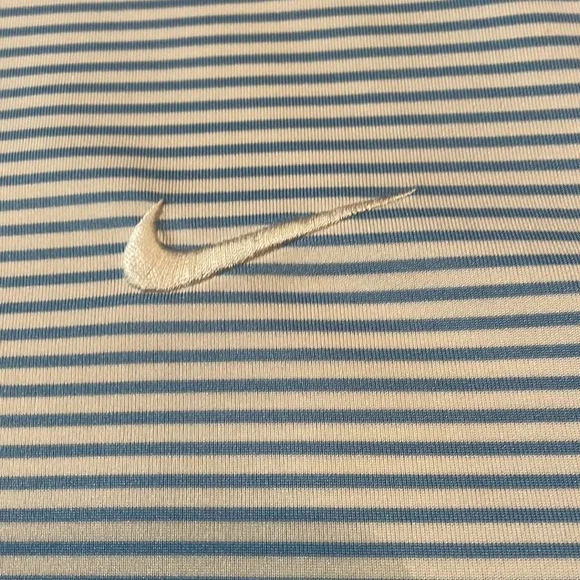 Nike Performance Striped Mens Golf Polo (Light Blue/White) - Picture 3 of 6